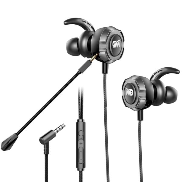TF-3 Høretelefoner med 3.5mm stik og Justerbar mikrofon - Sort/sølv