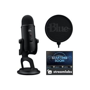 Logitech Blue Microphones Yeti - Game Streaming Kit - microphone - with Streamlabs Themes and Pop Filter