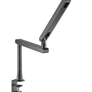 Deltaco GAM-173 Low-Profile Streaming Microphone arm with riser height extension adapter Black